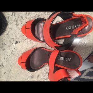 Orange sandals open toe